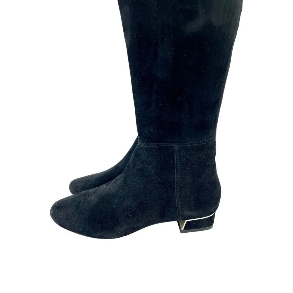 Tory Burch Gigi Black Suede Leather Stretch Over the Knee Boots 6 New $628
